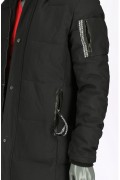 REPABLO černá zimní bunda s kožešinovým límcem